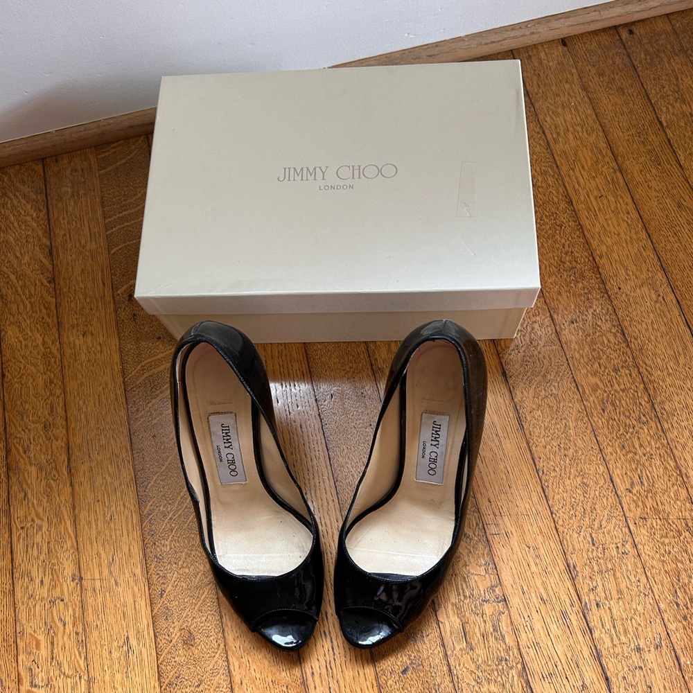 Jimmy Choo Black Patent Leather Heels